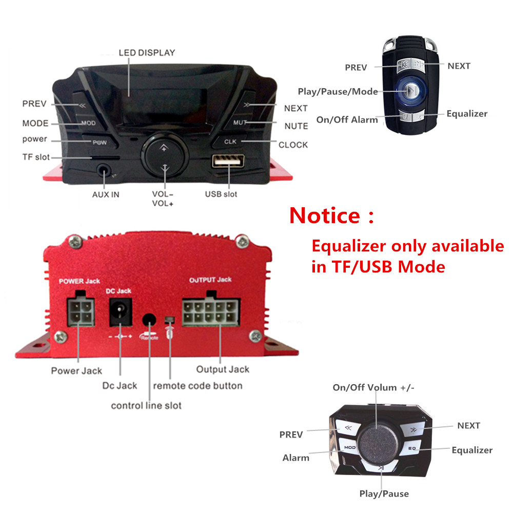 12V 4 Saluran UTV ATV Golf Car - Audio Music Mp3 Free ulasan dan harga