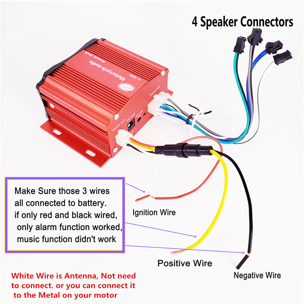 12V 4 Saluran UTV ATV Golf Car - Audio Music Mp3 Free ulasan dan harga