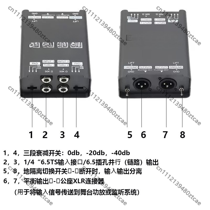 Unit DI Instrumen Pasif 6.5 Fi - Audio Music Remove ulasan dan harga