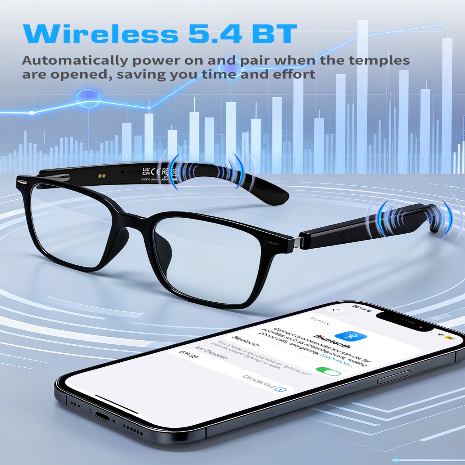 Kacamata Pintar GT35 dengan Te - Audio Music Ai ulasan dan harga