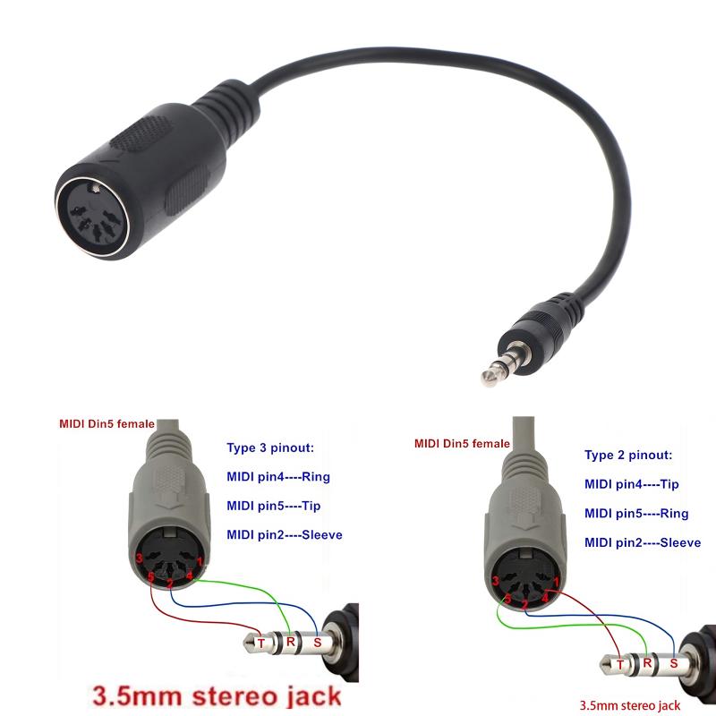 Kabel Konverter MIDI Din 5 Ke  - Audio Music Instrumental ulasan dan harga